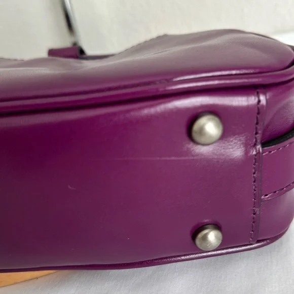 Purple Leather Women's Bag - Picture 7 of 9